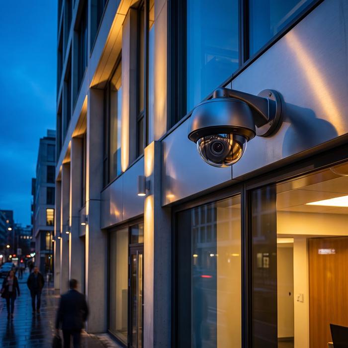 CCTV installation on a commercial office building